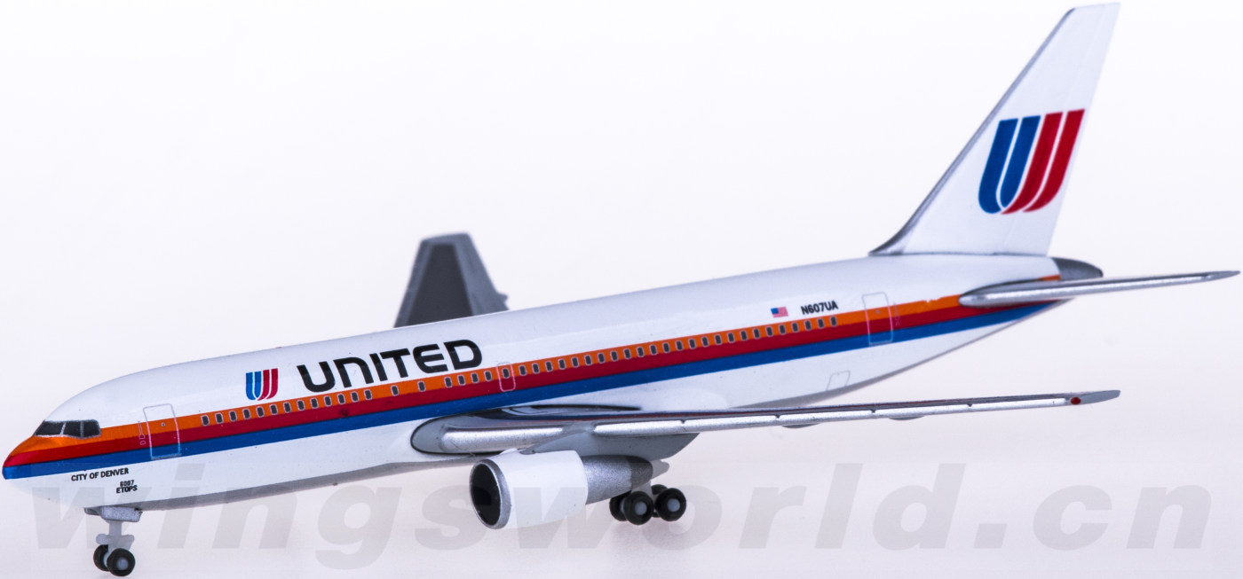 united航空,unitedstates herpa 1:500 530187 united airlines 美国联合航空 boeing 767-200 n