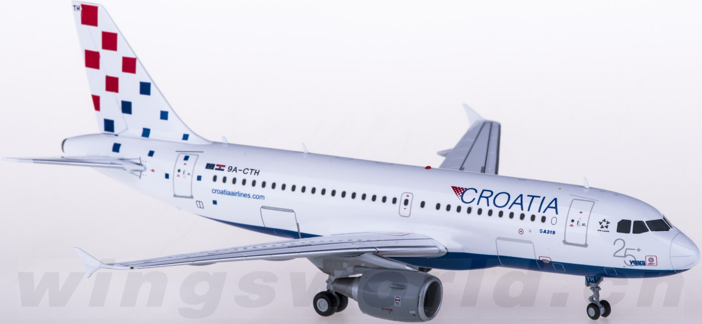 jc wings 1:200 xx2144 croatia airlines 克罗地亚航空 airbus a319