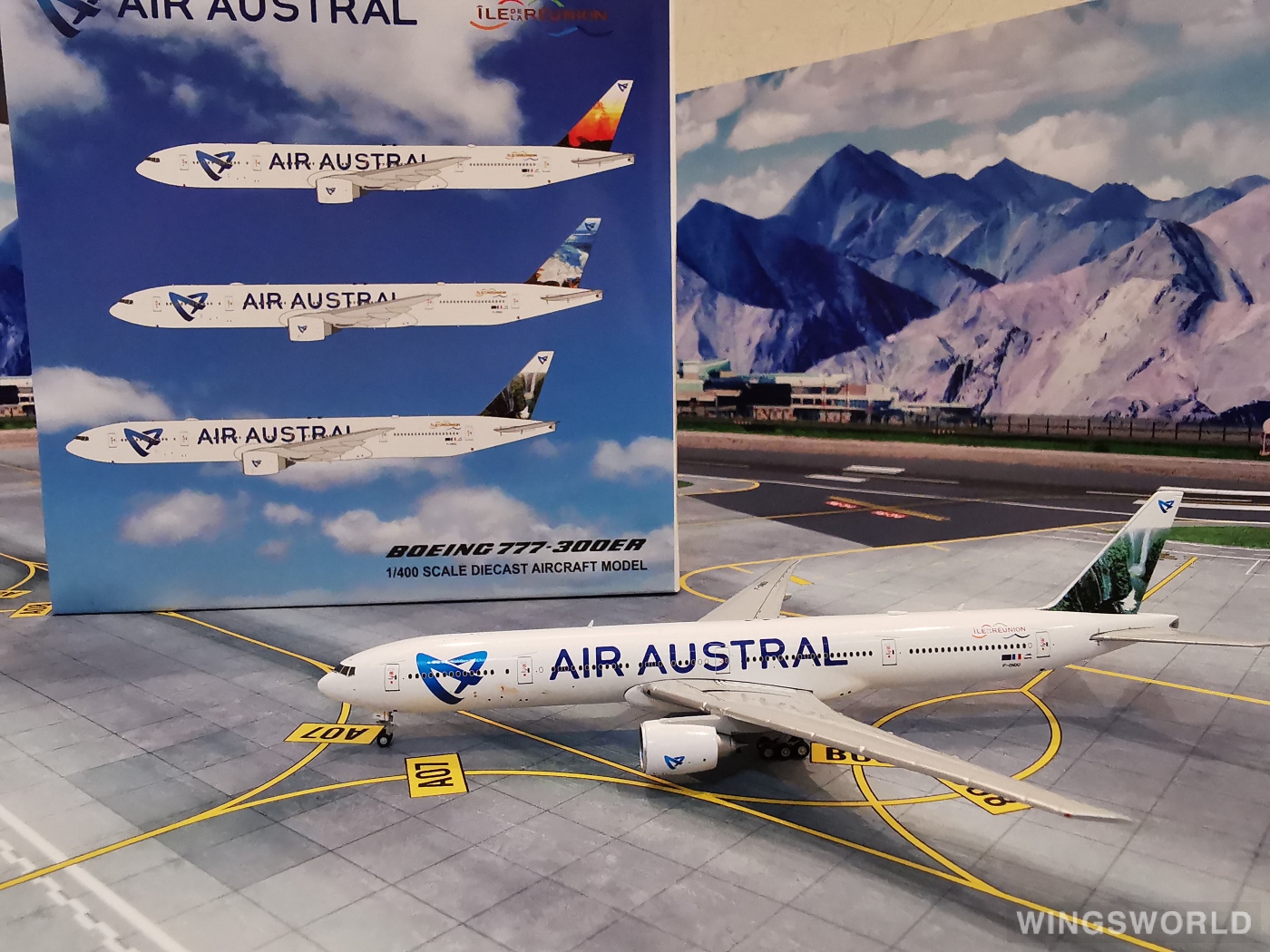 jc wings 1:400 xx4687 air austral 留尼旺航空 boeing 777-300 f-on