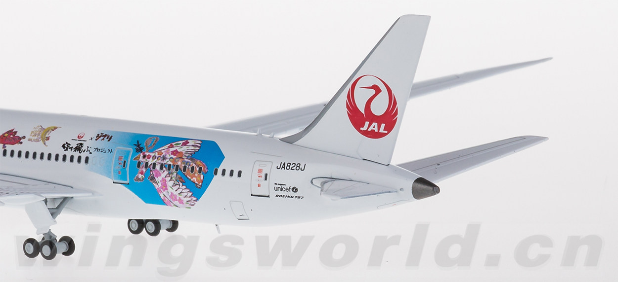 日本航空 boeing 787-8 ja828j 吉卜力彩绘 jc wings 1:400 -飞机模型