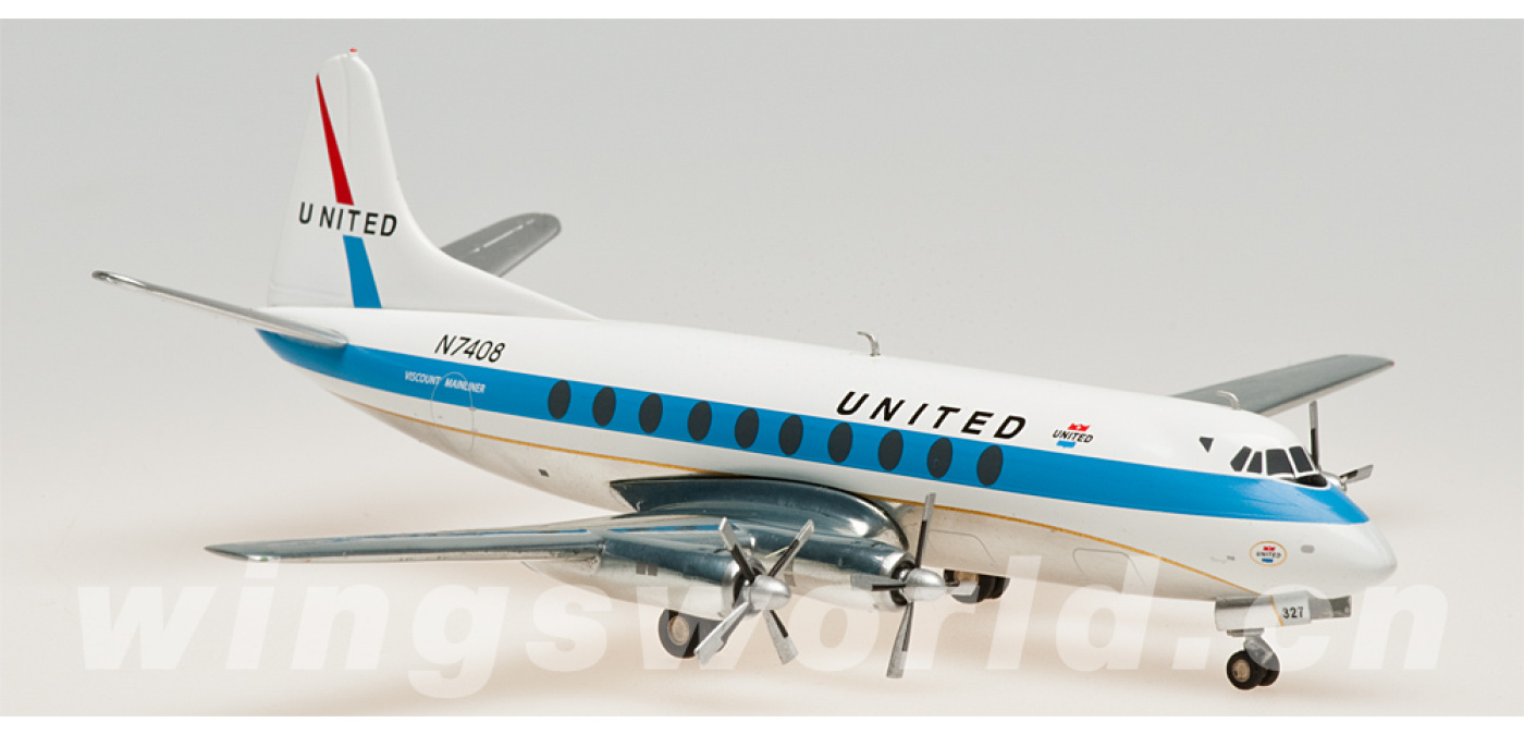 553681 United Airlines Vickers Viscount 700 1:200 Herpa 1:200