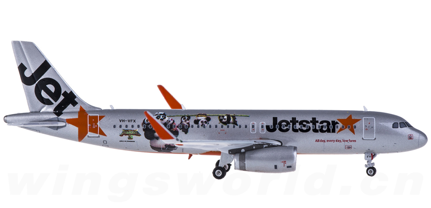 PH04102 Jetstar 捷星航空Airbus A320 VH-VFX Phoenix 1:400 -飞机模型世界