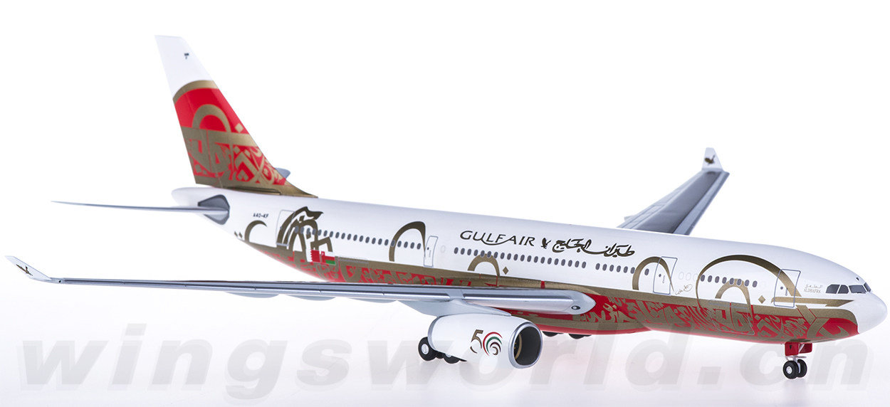 HG0465GR Gulf Air 海湾航空Airbus A330-200 A4O-KF 50周年彩绘