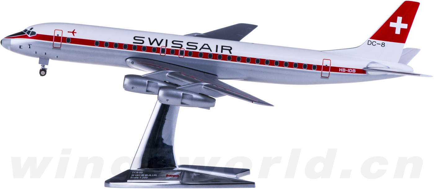 SWISSAIR スイスエア　Douglas DC-8-53　ヘルパ　1/200 SWISSAIR スイスエア Douglas DC-8-53 ヘルパ 1/200 - メルカリ