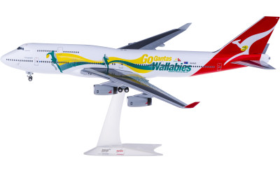 Herpa 1:200 Qantas 澳洲航空 Boeing 747-400 VH-OJO 橄榄球涂装