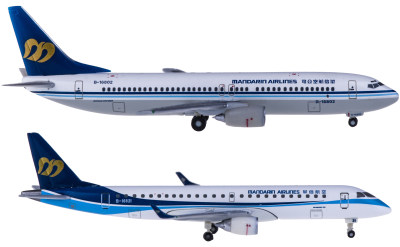 Hogan 1:500 Mandarin Airlines 华信航空 Boeing 737-800 B-16802 / ERJ-190 B-16821 套装