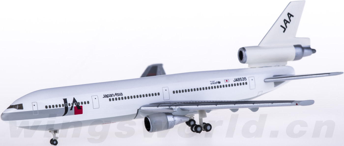hogan　JAA  DC ―10―40  scale 　1：500 1:500 Hogan Japan Asia McDonnell Douglas DC-10-40 Passenger