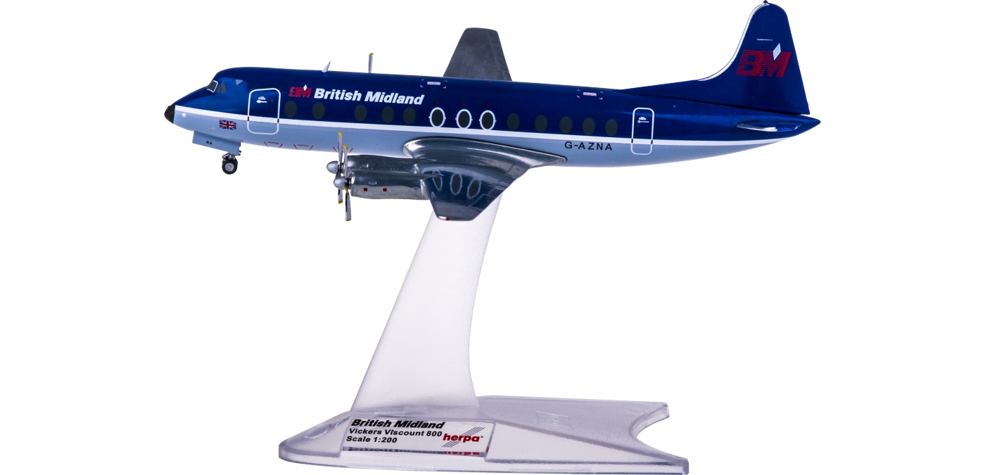 559591 BMI 英伦航空Vickers Viscount 800 G-AZNA Herpa 1:200