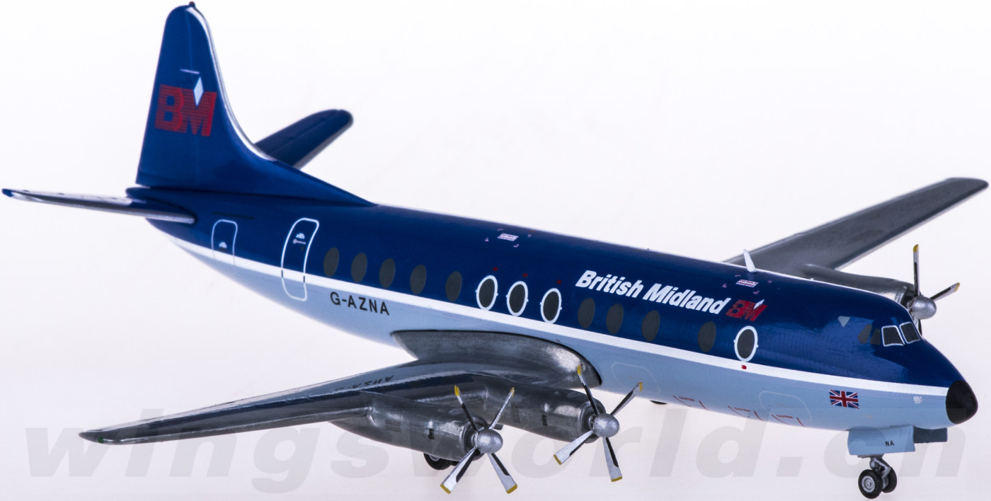 559591 BMI 英伦航空Vickers Viscount 800 G-AZNA Herpa 1:200 -飞机