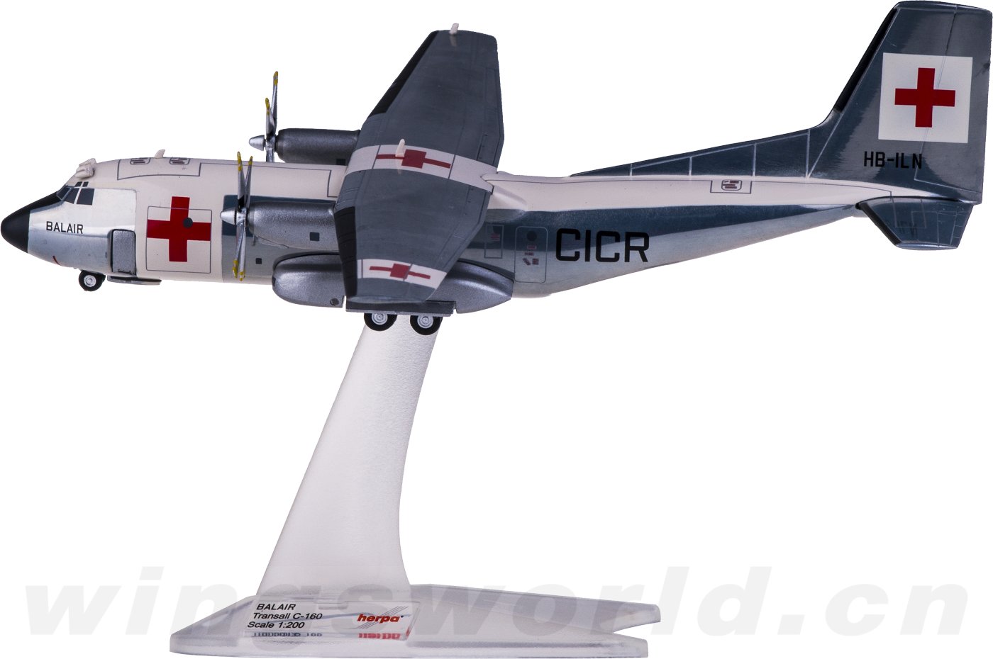 570701 Balair Transall C-160 HB-ILN Herpa 1:200 -飞机模型世界