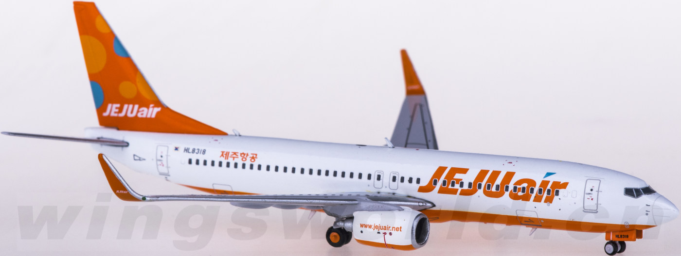 JEJUair 模型 XX4199 Jeju Air 济州航空Boeing 737-800 HL8318 JC Wings 1:400 -飞机