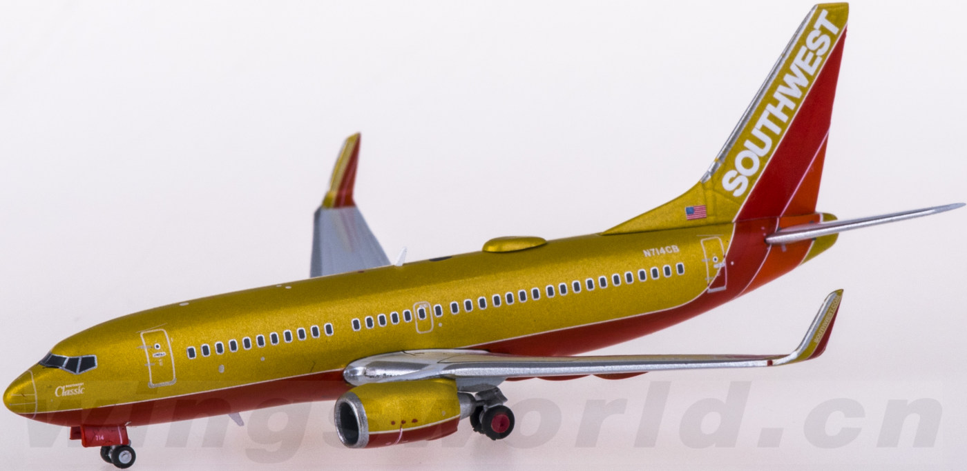 美国西南航空 boeing 737-700 n714cb geminijets 1:400 -飞机模型