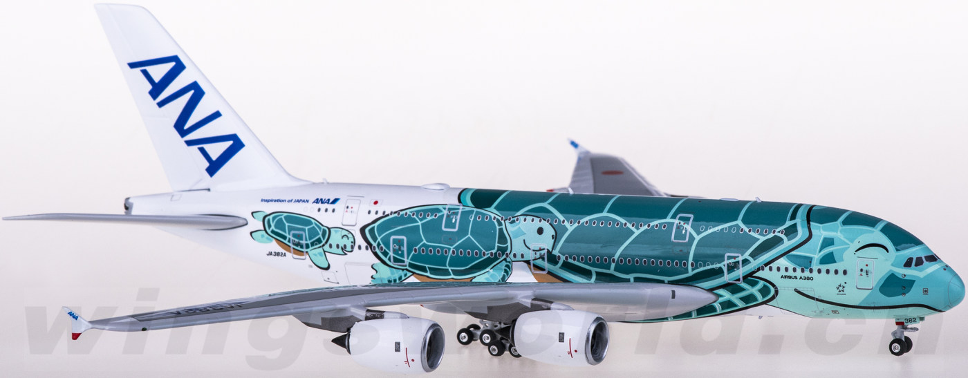 @新品@ANA A380FLYINGHONUスタンド付きJA382A 1/400 全日空商事 【予約商品】A380 ANA全日空 FLYING HONU エメラルド