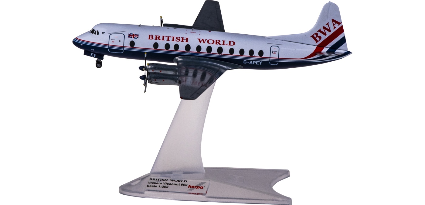 571463 British World Airlines Vickers Viscount 800 G-APEY Herpa 1 