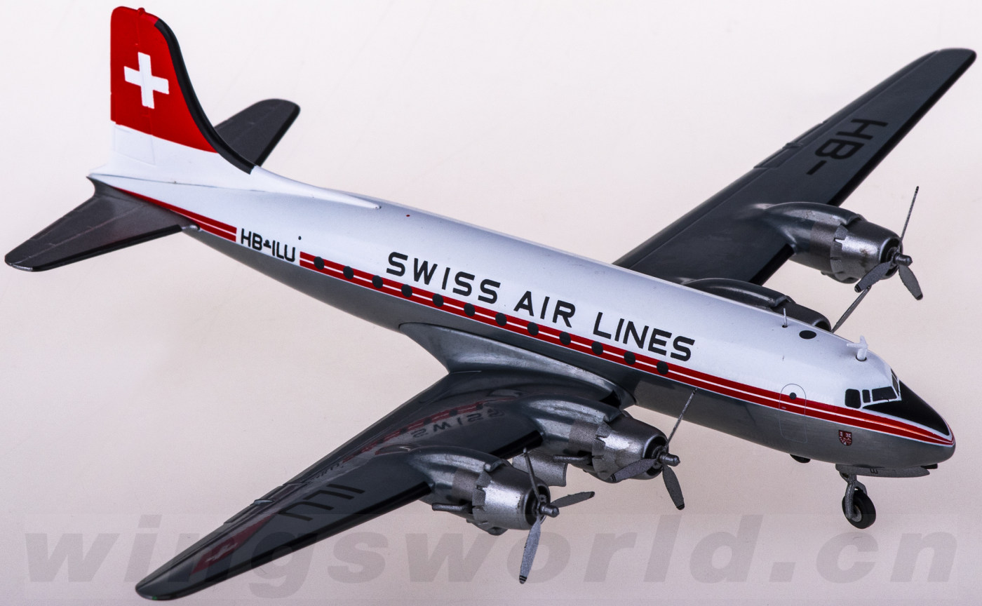 571357 swissair 瑞士航空 douglas dc-4 hb-ilu herpa 1:200 -飞机