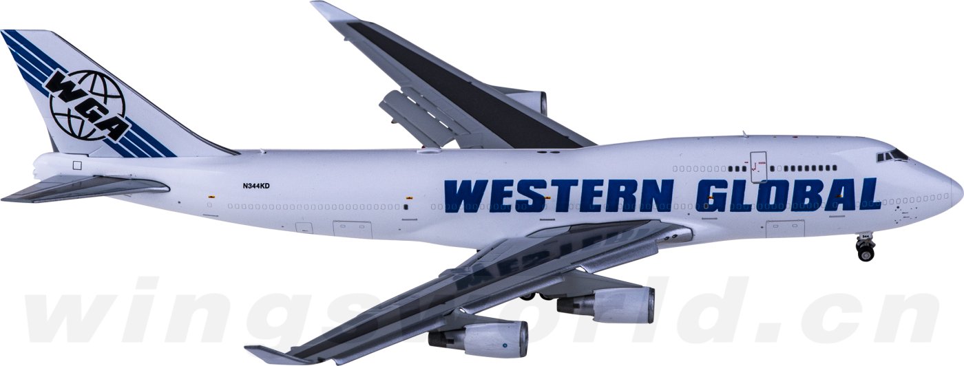 GJWGN2015F Western Global Boeing 747-400 N344KD 货机襟翼放下版 