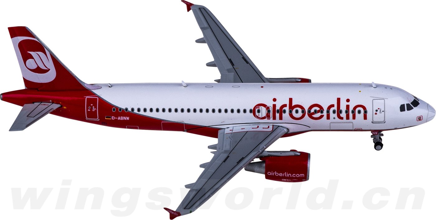 エアベルリン A320 D-ABNW 1/400 LH4095 Air Berlin 柏林航空Airbus A320 D-ABNW JC Wings 1:400