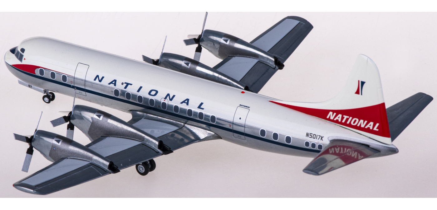 ミニカー　1/200 L-188A ナショナル・エアラインズ N5017K polished belly [G2NAL1030] 1:200 Lockheed L-188 Electra Diecast Model Airliners ezToys