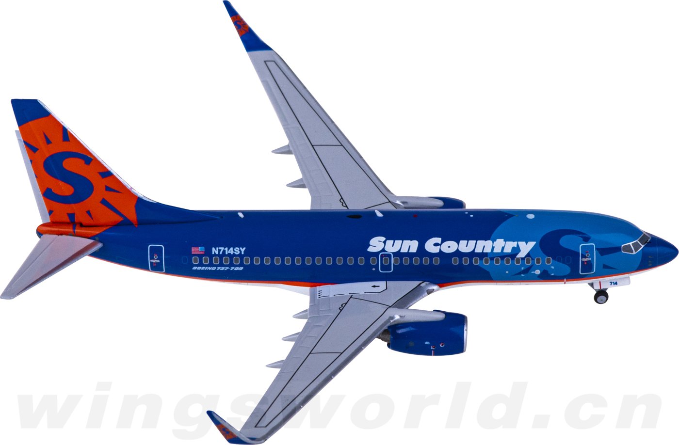 SY サンカントリー航空 Planetags B737 Sun Country Airlines® 737 N713SY PlaneTags – MotoArt PlaneTags