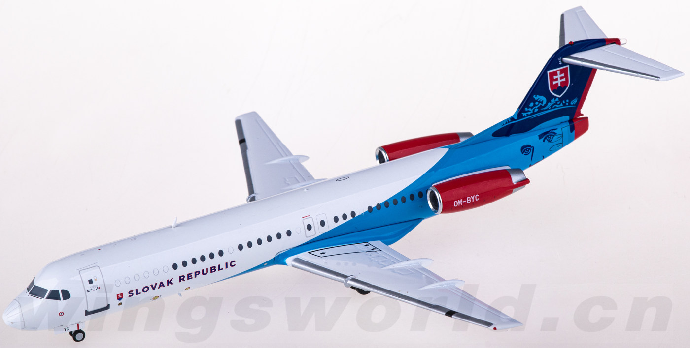 Slovakia Government Fokker 100 OM-BYB 1/200 scale desk model