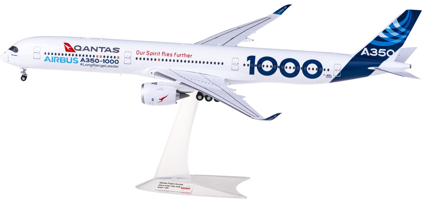 572477 Qantas 澳洲航空Airbus A350-1000 F-WMIL Herpa 1:200 -飞机