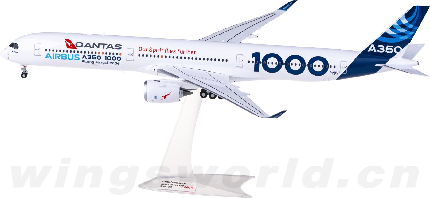 572477 Qantas 澳洲航空Airbus A350-1000 F-WMIL Herpa 1:200 -飞机