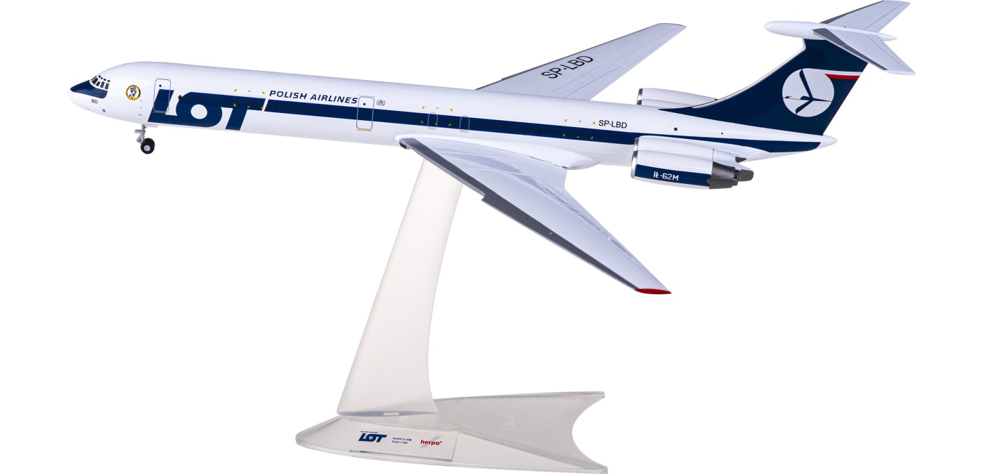 572682 LOT 波兰航空Ilyushin IL-62M SP-LBD Herpa 1:200 -飞机模型世界