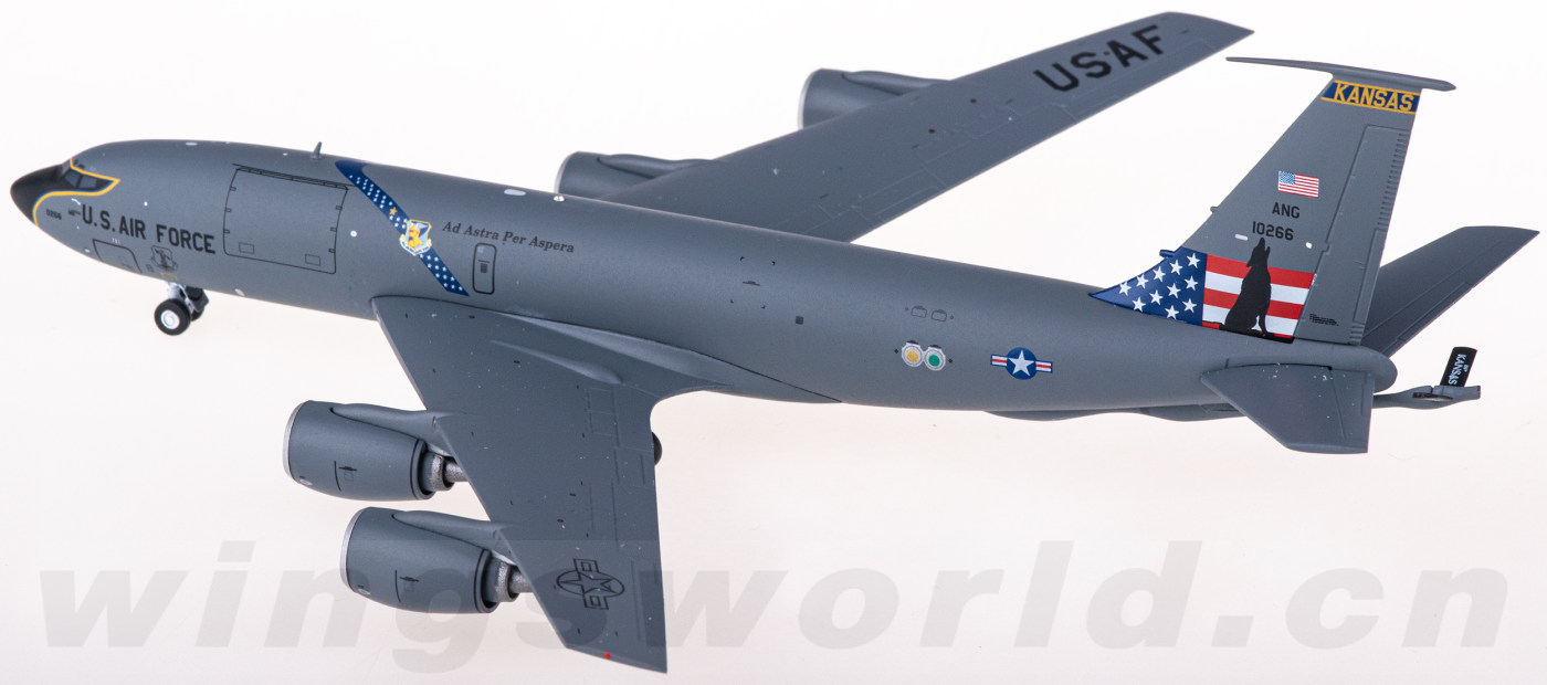 ミニカー　1/200 KC-135R アメリカ空軍 カンザス空軍州兵 61-0266 [G2AFO1194] KC-135R Stratotanker 1:200 Diecast Model - GeminiJets GJ
