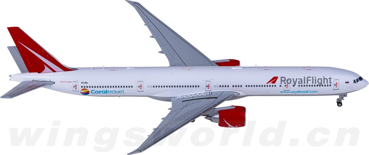 ロイヤルフライト 777-300ER VQ-BGL 1/400 JC Wings LH4260A Boeing 777-300ER Royal Flight VQ-BGL Flaps Down
