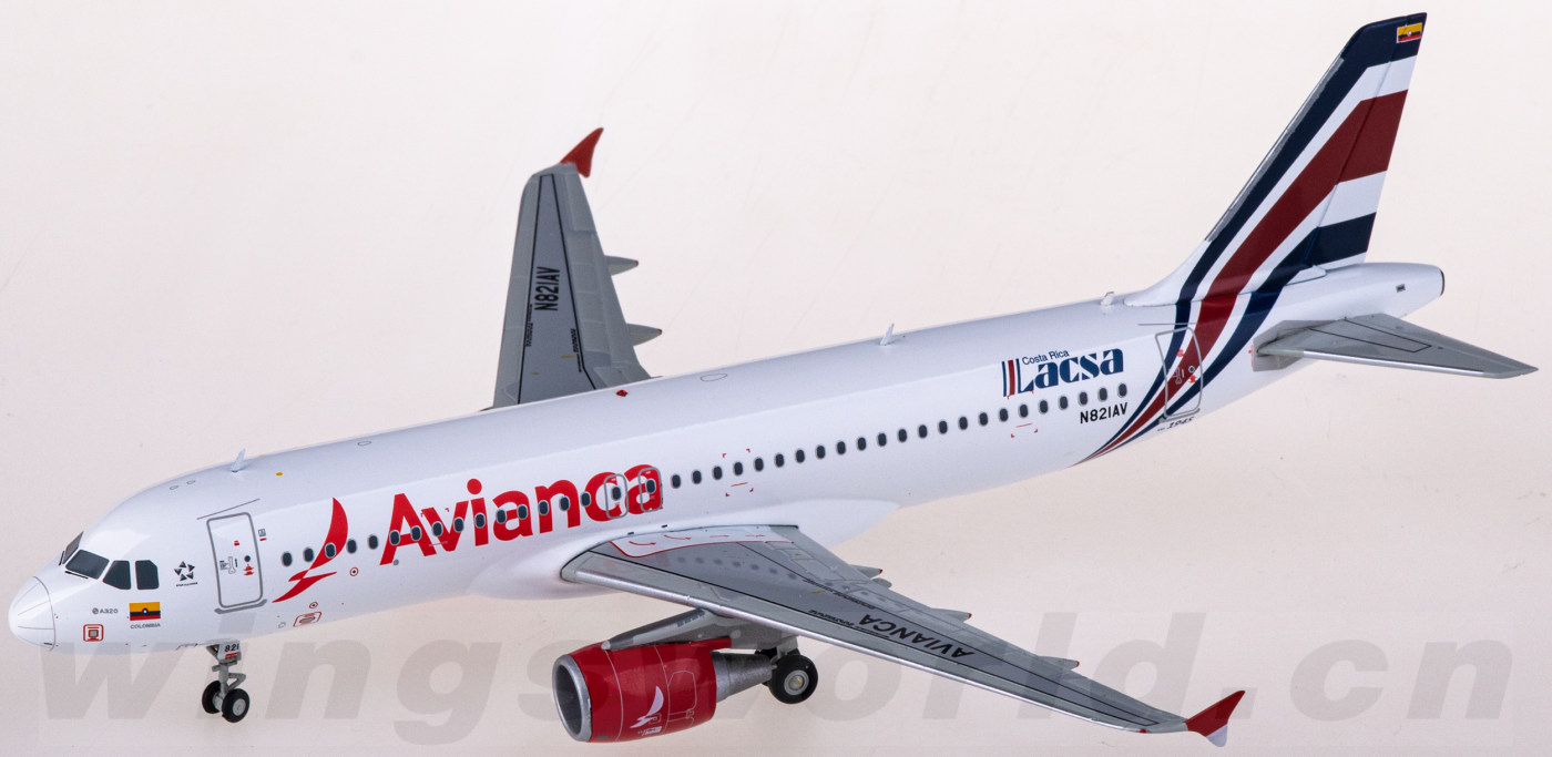 LH2433 Avianca 哥伦比亚航空Airbus A320 N821AV JC Wings 1:200 -飞机