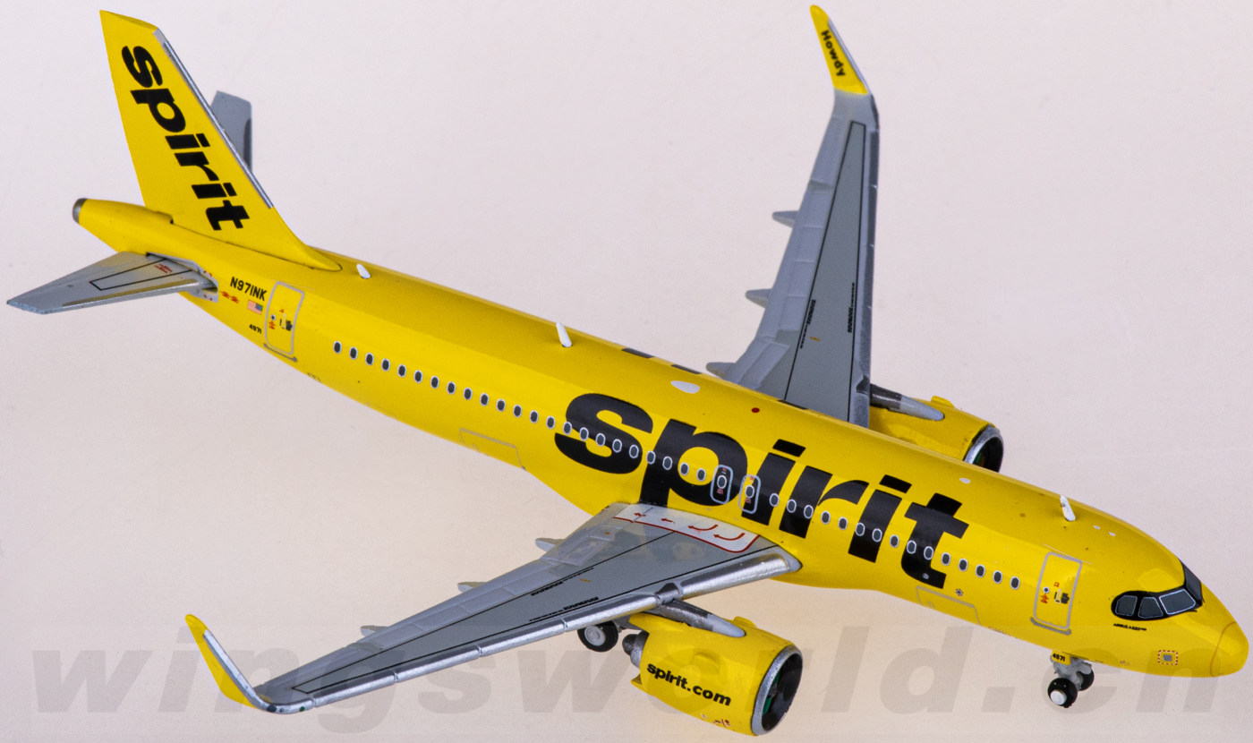 ミニカー　1/400 A320neo スピリット航空 N971NK 新塗装 [GJNKS2201] GeminiJets 【お取り寄せ】A320neo スピリット航空 N971NK 新