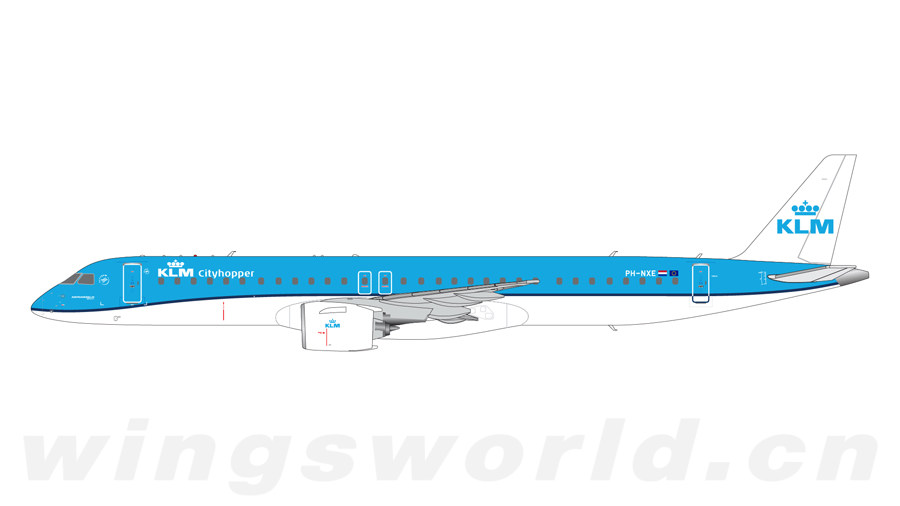klm 荷兰皇家航空 embraer erj-195 ph-nxe geminijets 1:200 -飞机