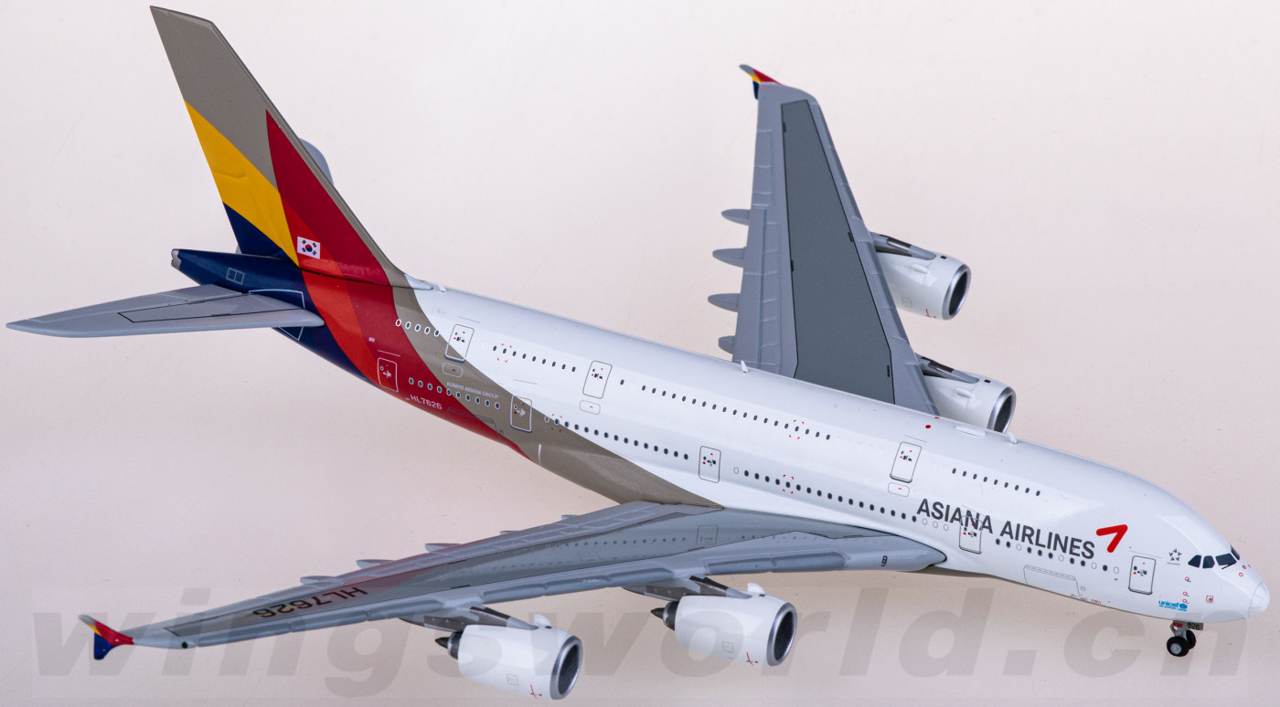 XX40051 Asiana 韩亚航空Airbus A380 HL7626 JC Wings 1:400