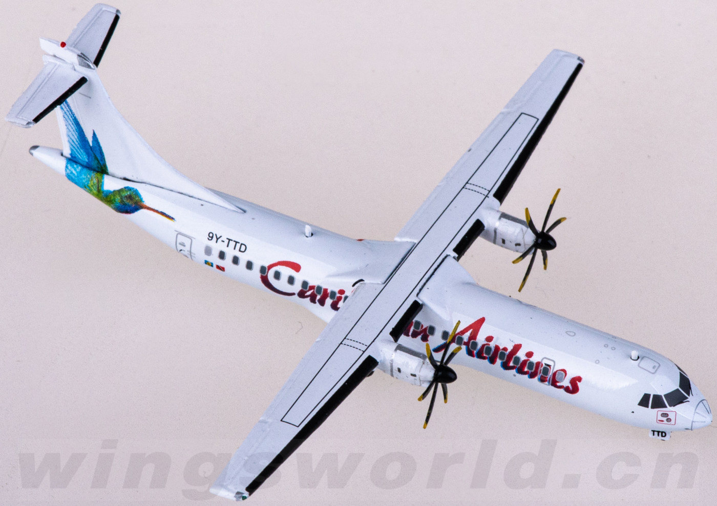 XX40064 Caribbean Airlines 加勒比航空ATR-72 9Y-TTD JC Wings 1:400