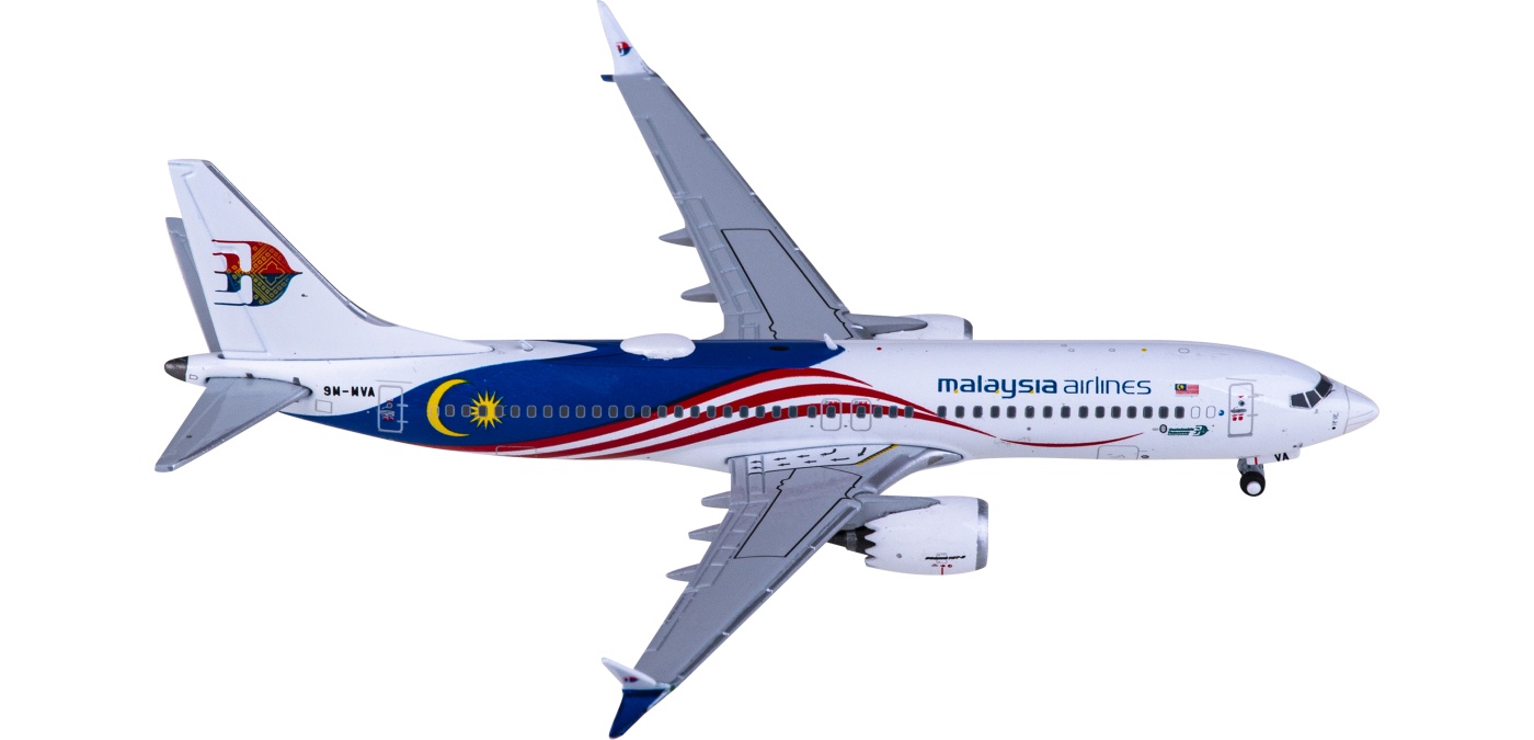 JC Wings 1:400 マレーシア航空 B737MAX8 9M-MVD LH4359 Malaysia Airlines 马来西亚航空Boeing 737 MAX 8 9M-MVA