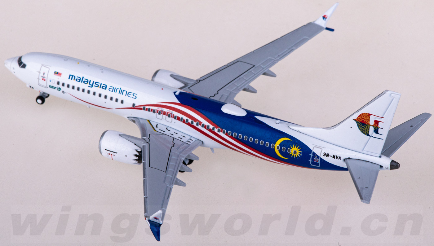 JC Wings 1:400 マレーシア航空 B737MAX8 9M-MVD Malaysia Airlines Boeing 737 MAX 8 9M-MVA JC Wings LH4MAS359