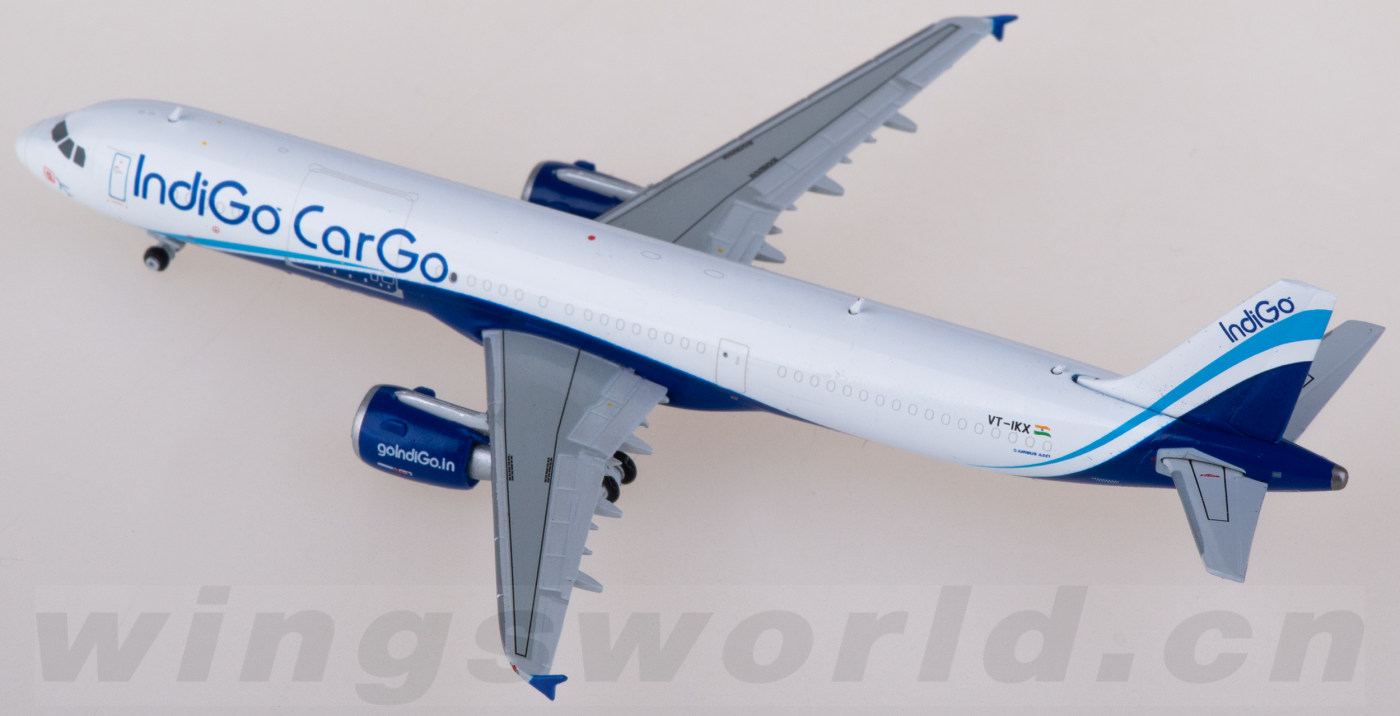 インディゴカーゴ A321P2F VT-IKX 1/400 JC Wings 1:400 IndiGo Cargo Airbus A321(P2F) Diecast