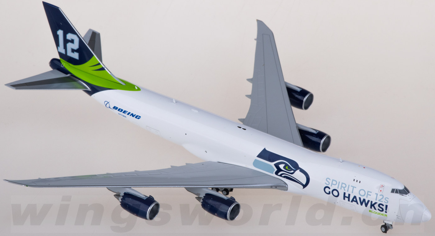 ボーイング 747-8F シアトル・シーホークス N770BA 1/400 1:400 JC Wings Boeing B747-8F 