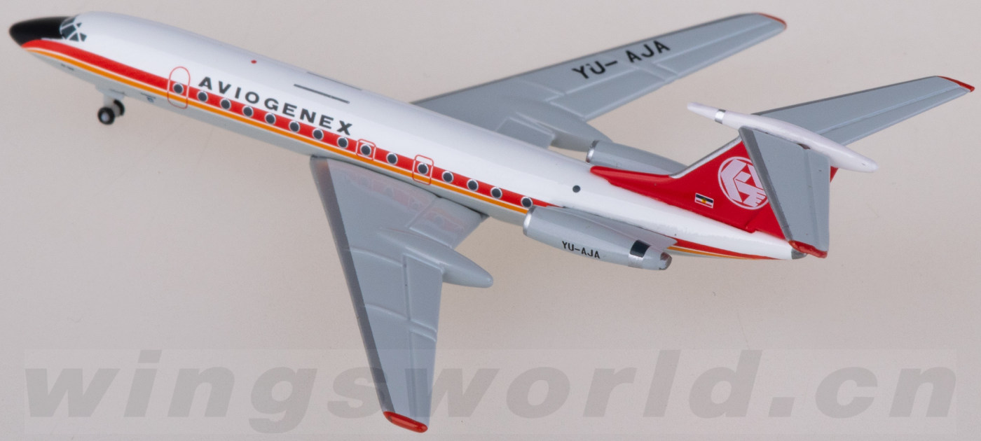 軍*姿様 Herpa Interflug Tupolev 134A 1/500 537018 Aviogenex Tupolev TU-134A YU-AJA Herpa 1:500 -飞机模型世界