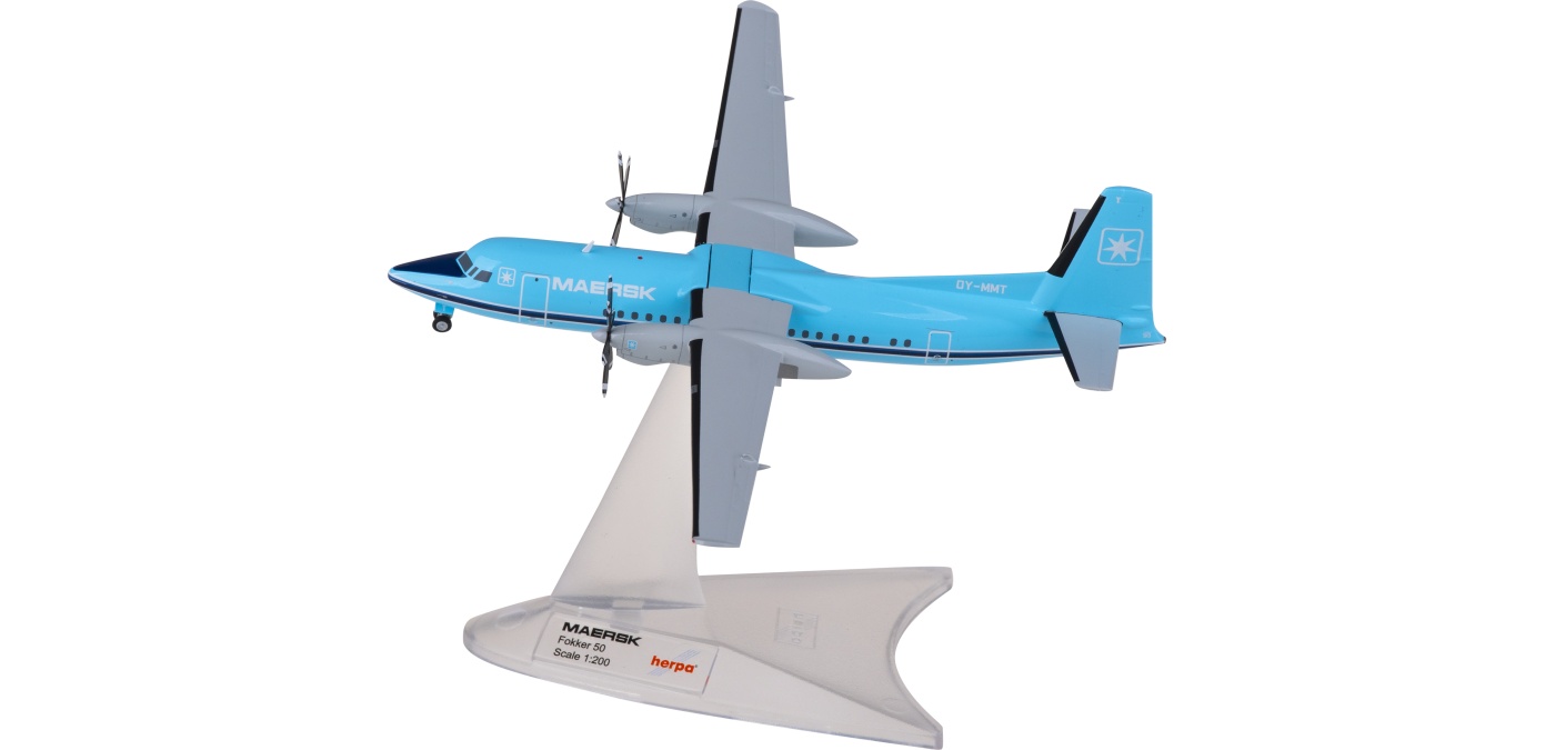 ミニカー　1/200 Fokker 50 マースク航空 OY-MMT [HE572804] Herpa Wings Fokker 50 マースク航空 OY-MMT 1/200[572804]