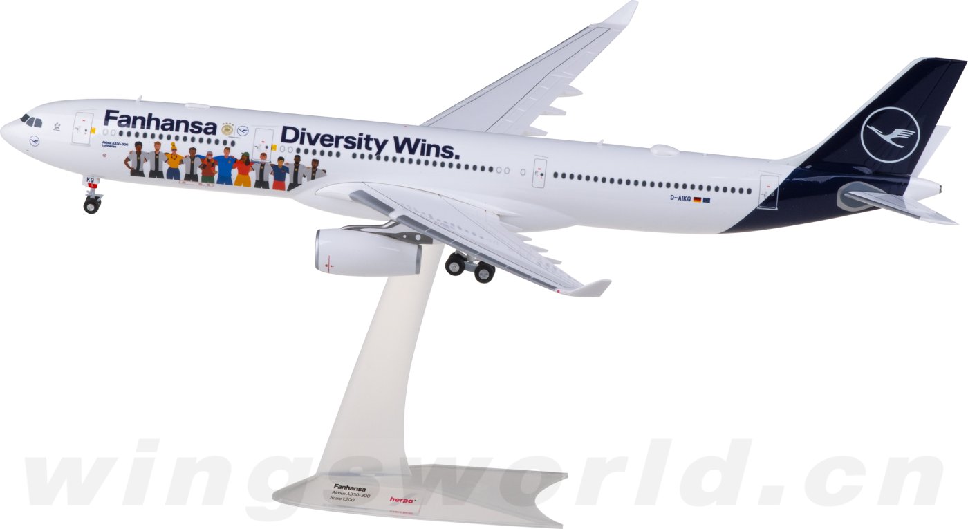 572774 Lufthansa Airbus A330-300 D-AIKQ Fanhansa - Diversity Wins