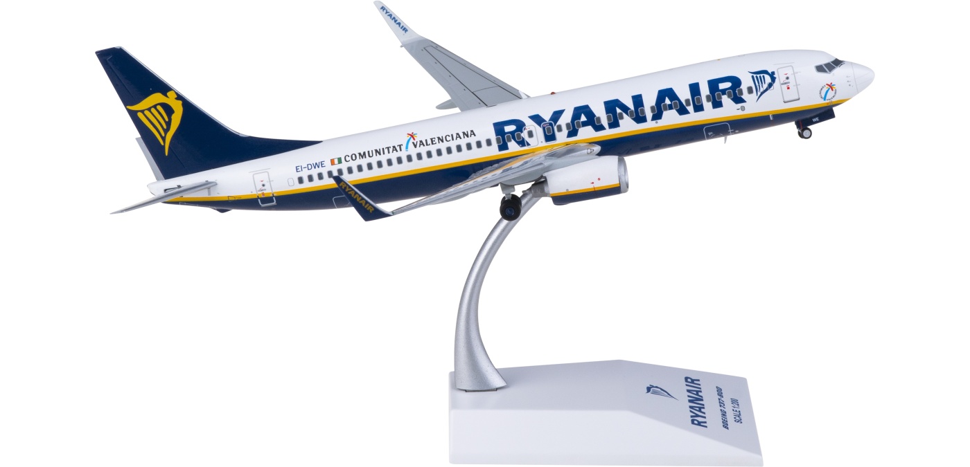 XX2491 Ryanair 瑞安航空Boeing 737-800 EI-DWE JC Wings 1:200