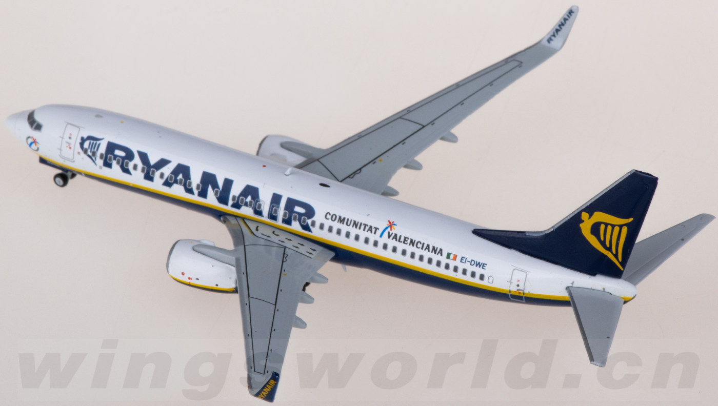 XX4269 Ryanair 瑞安航空Boeing 737-800 EI-DWE JC Wings 1:400 -飞机