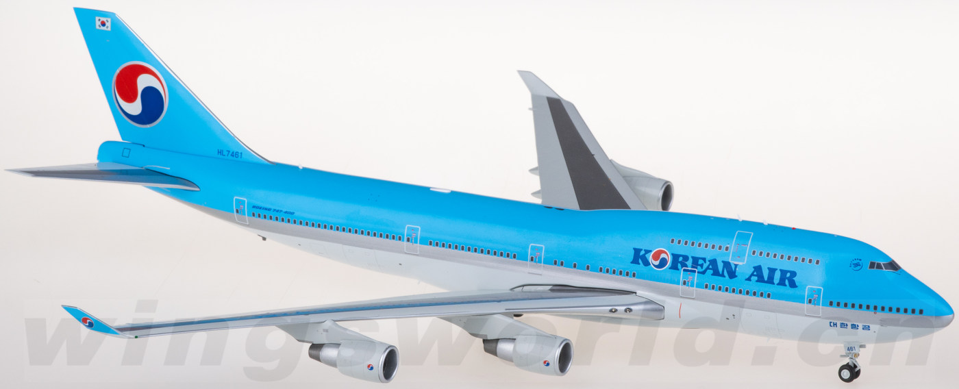 JC Wings 1:200 大韓航空 B747-400 HL7461 フラップ JC Wings 1:200 Boeing 747-400 (Flaps Down): Korean Airlines