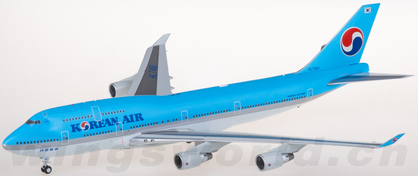 航空機・ヘリコプター Korean Air Lines Boeing 747-400 1/200 XX20187 Korean Air Boeing 747-400 HL7461 JC Wings 1:200 -飞机模型世界