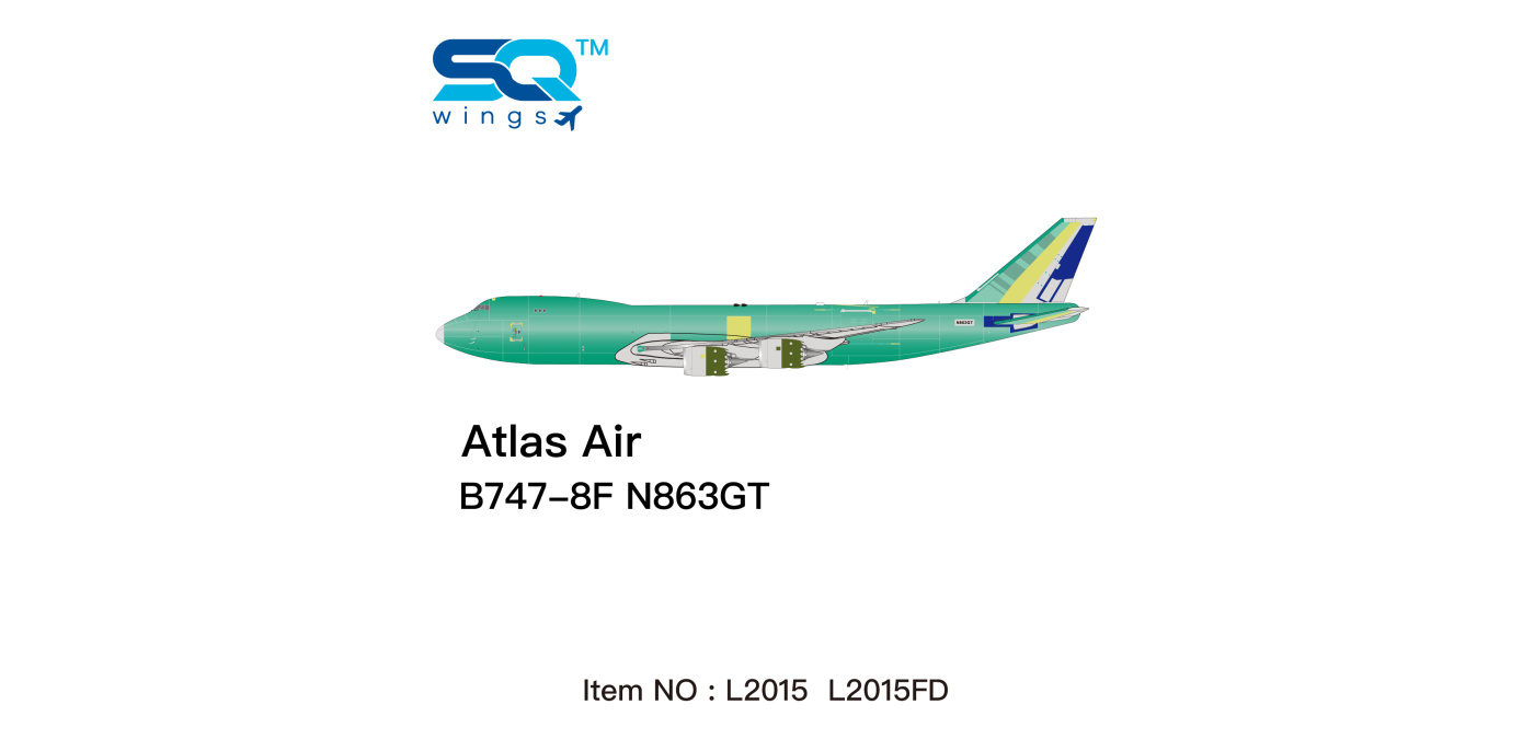 SQ Wings 1:200 アトラス航空 B747-8F N863GT SQ Wings 1:200 Atlas Air 