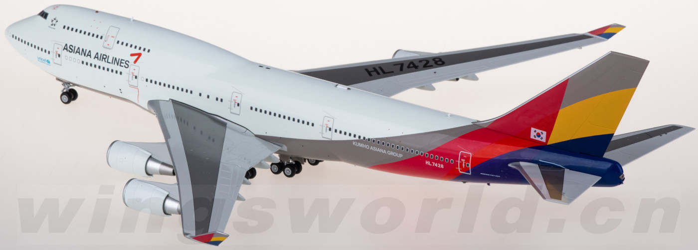 L2003 Asiana Boeing 747-400 HL7428 SQ Wings 1:200 -飞机模型世界