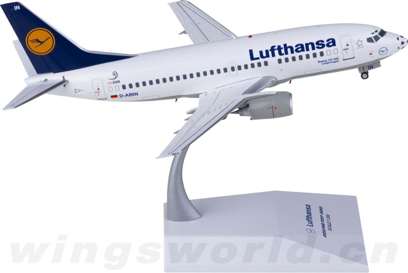 XX2381 Lufthansa Boeing 737-500 D-ABIN JC Wings 1:200 -飞机模型世界