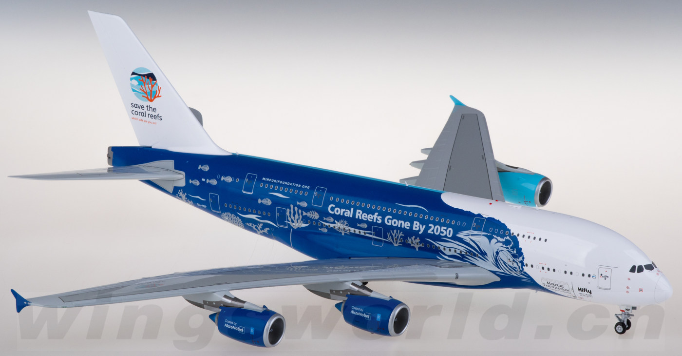 L2018 Hi Fly 葡萄牙高飞航空Airbus A380 9H-MIP SQ Wings 1:200 -飞机