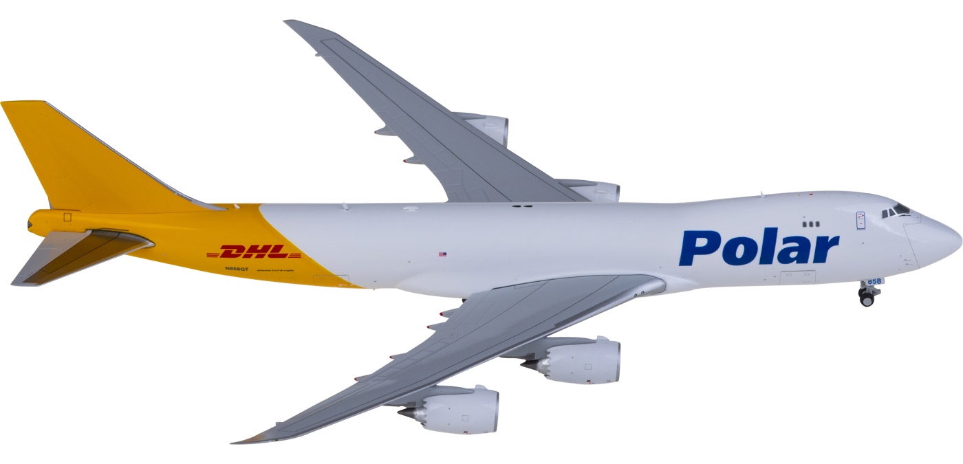Polar Air Cargo B747-8F 貨物機 1/400 1/400 B747-8F（貨物型） ポーラーエアカーゴ DHL塗装 N853GT